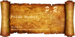 Polák Rudolf névjegykártya